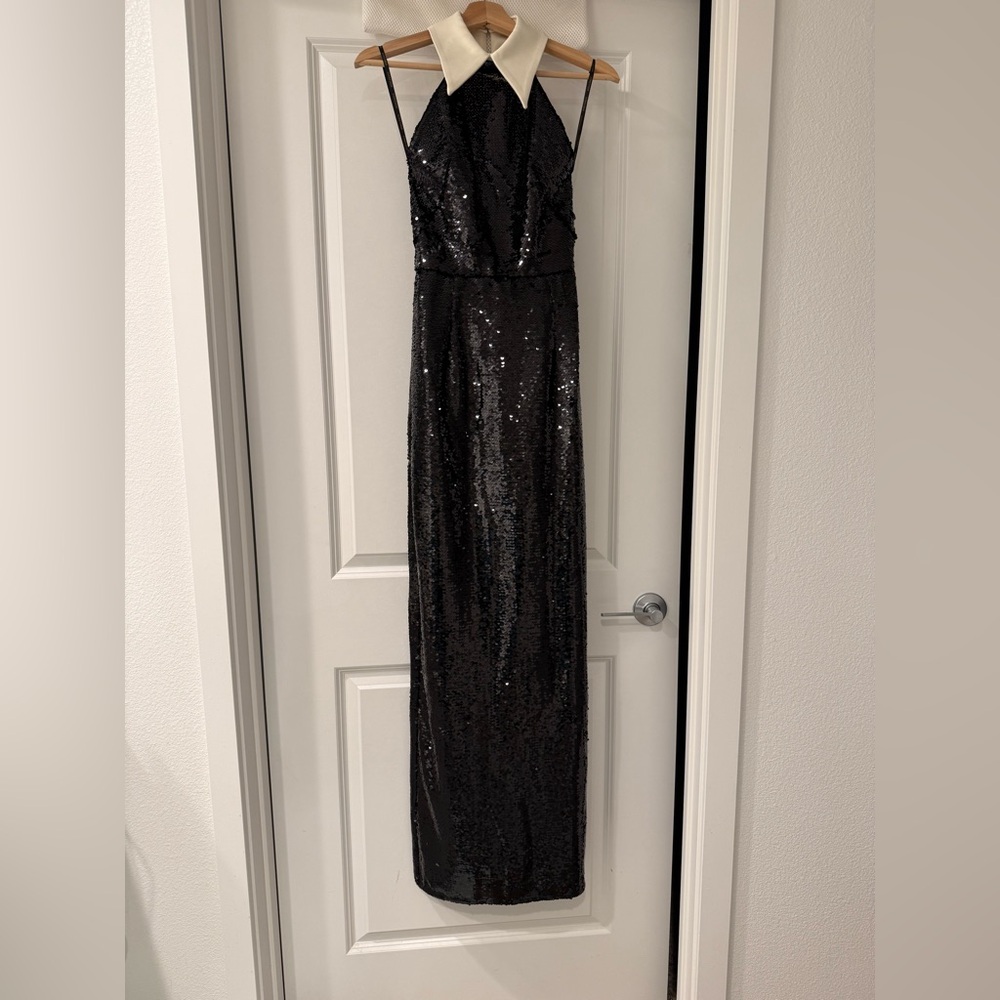 NWOT Bronx and Banco Wednesday Sequin Halterneck Maxi Dress Elegant - Picture 12 of 17